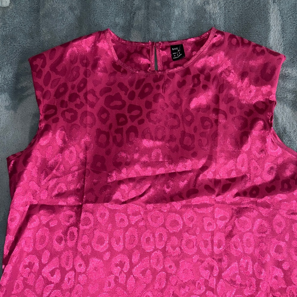 SHEIN Pink Leopard Print Blouse